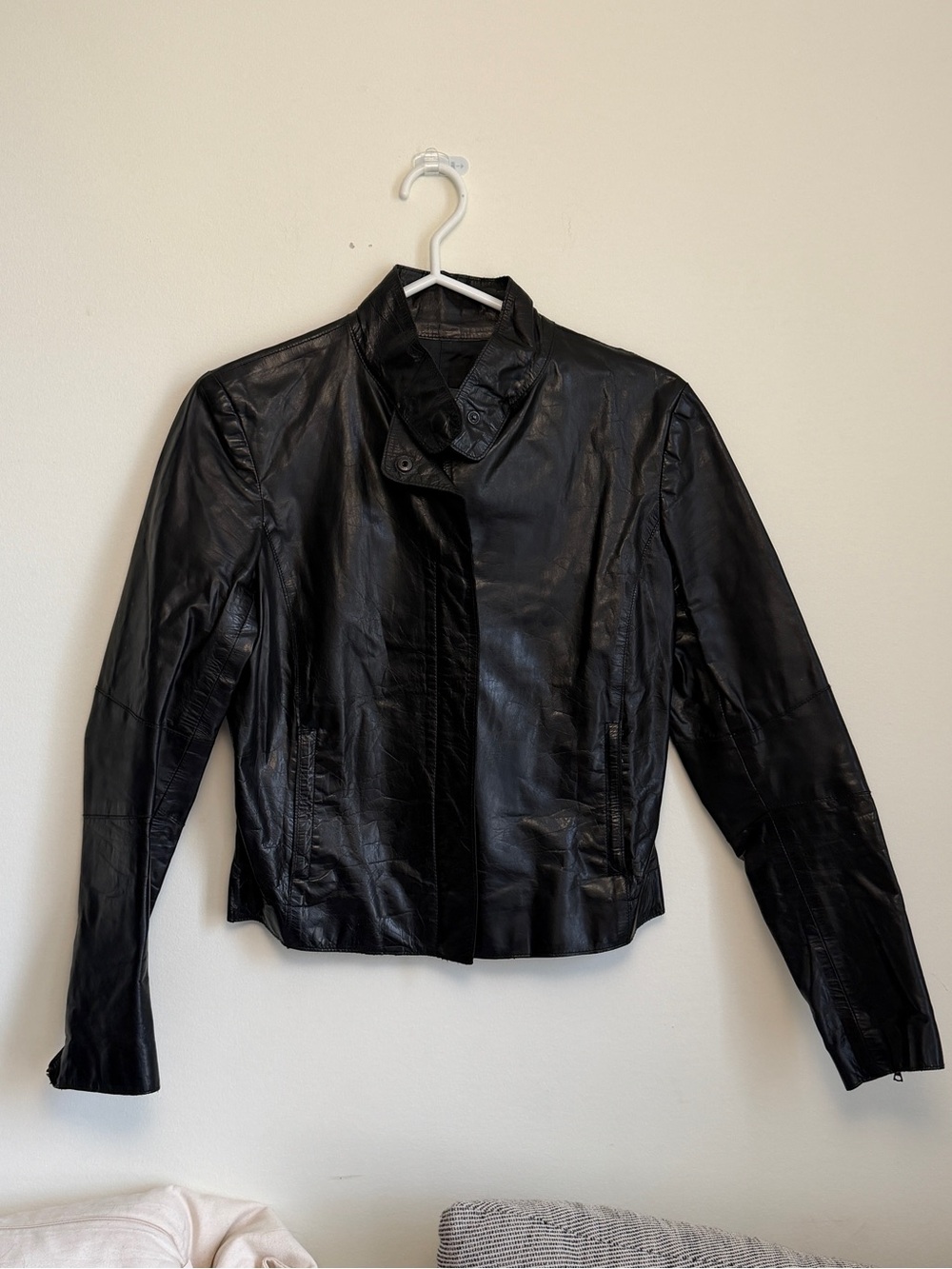 M0851 Black Leather Women's Jacket - Sleek Moto Style corset